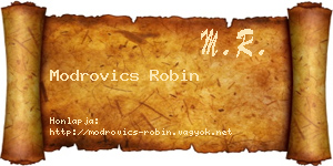 Modrovics Robin névjegykártya